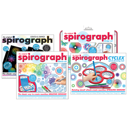 SPIROGRAPH Spirograph Original, Cyclex, Scratch + Shimmer and Design Tin Sets SMESPIROGRAPHKT